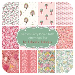 Garden Party Picnic Trifle Layer Cake (42 Pieces) by Liberty Fabrics for Riley Blake 10 x 10 inches (25.4 cm x 25.4 cm) Fabric Squares DIY Quilt Fabric