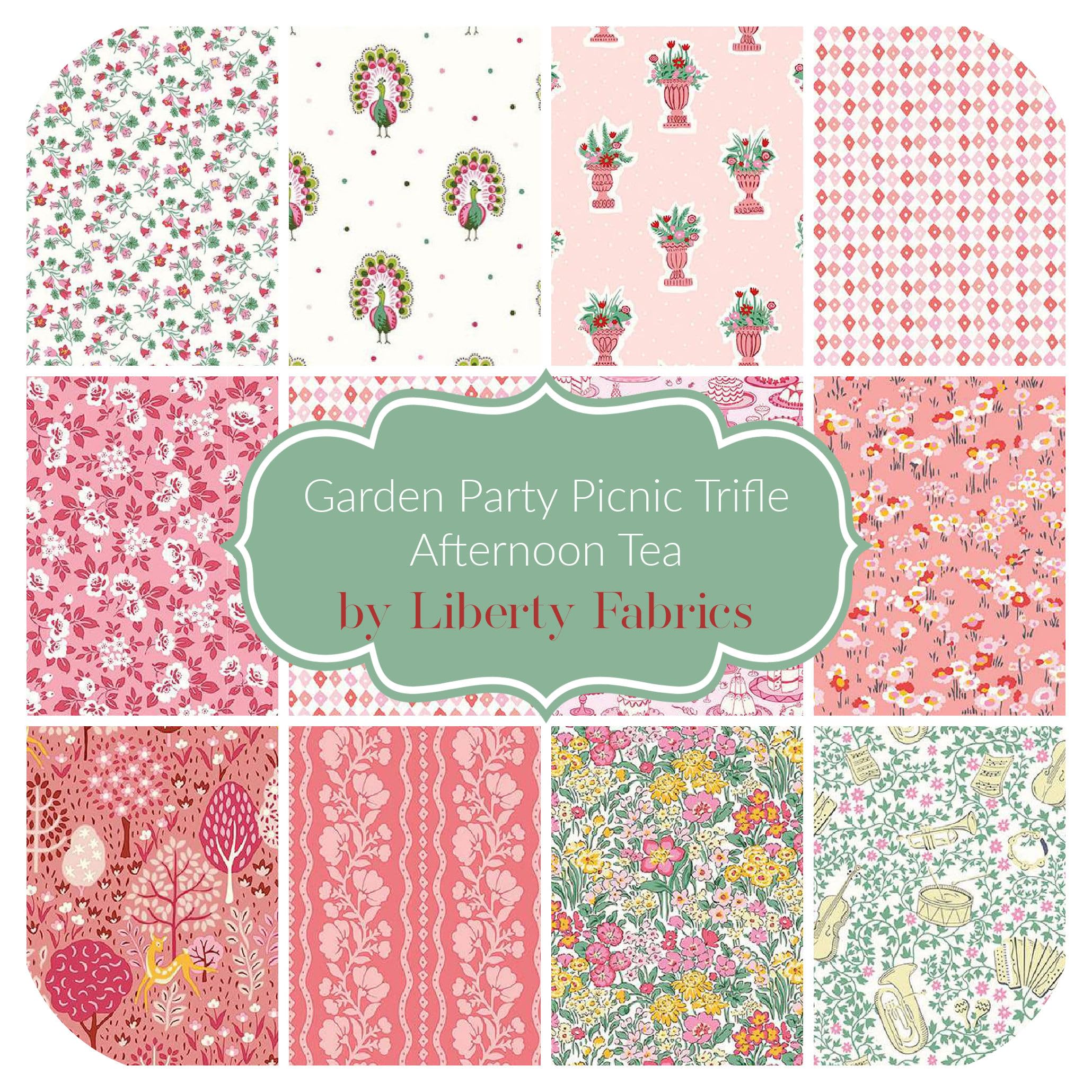 Garden Party Picnic Trifle Layer Cake (42 Pieces) by Liberty Fabrics for Riley Blake 10 x 10 inches (25.4 cm x 25.4 cm) Fabric Squares DIY Quilt Fabric