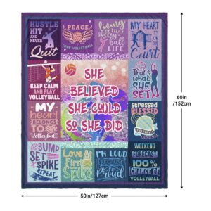 Remwiso Volleyball Blanket, Volleyball Gifts for Teen Girls, Volleyball Gifts for Team/Coach, Gifts for Volleyball Player, Gift for Volleyball Lover, Volleyball Party Decorations Stuff Blanket 60"X50"