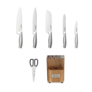 Cuisinart 7 Pc Stainless Steel Essentials Cutlery Block Set with Built in Sharpener