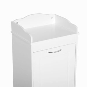 CHARMMA 31" Tilt Out Laundry Hamper, Free Standing Home Organizer Hamper, Bathroom Storage Cabinet, White