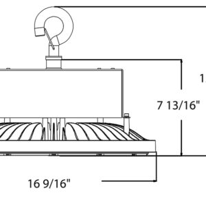 RAB H17XXLB Field Adjustable 300W/400W/500W LED Highbay, 3000K/4000K/5000K, Black