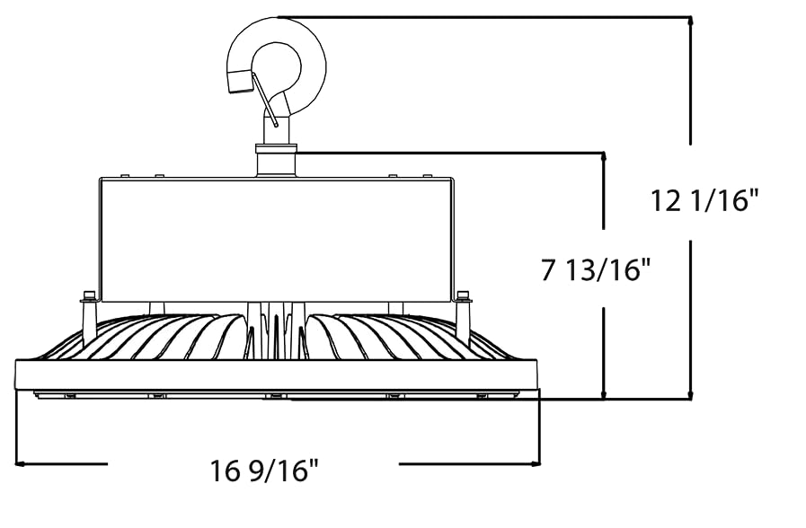 RAB H17XXLB Field Adjustable 300W/400W/500W LED Highbay, 3000K/4000K/5000K, Black