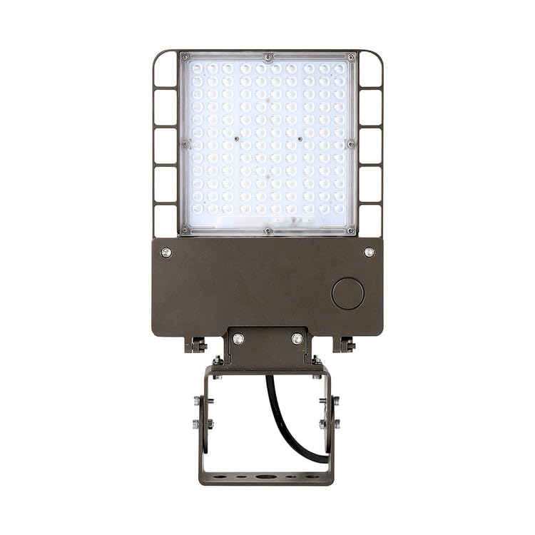 100W LED Pole Light - 120-277VAC - 5000K - IP65 LED Shoebox Light - Yoke Mount LED Parking Lot Light, 14200 Lumens, 0-10V Dimmable, UL Listed - DLC Premium Listed - 5 Years Warranty