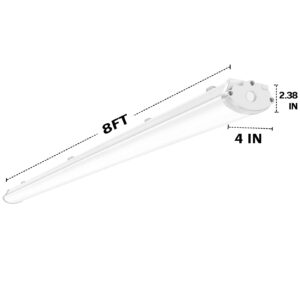 AntLux 8FT LED Vapor Tight Light, 100W 10000LM, 8 Foot LED Vapor Proof Light Fixture Outdoor Shop Lights, IP67 Waterproof LED Lights for Parking Garage Carport Car Wash, Freezer Light, Plug In, 4 Pack