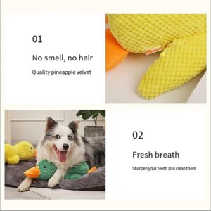 LBDOUNY Mellow Dog Calming Duck Dog Toy, Quacking Duck Toy, Yellow Plush Duck Dog Chew Toy,Interactive Play, Firm, Soft, Crinkly, for Small to Large Dogs (A)