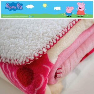 Franco Peppa Pig Kids Bedding Soft Plush Sherpa Blanket Throw, 46 in x 60 in, (Officially Licensed Product)