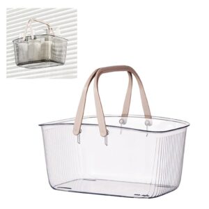 Clear Shower Storage Basket, Portable Shower Caddy, Bathroom Organizer Basket,Portable Shower Caddy Tote Storage Basket With Handles, Lightweight Shower Toiletry Organizer Bin