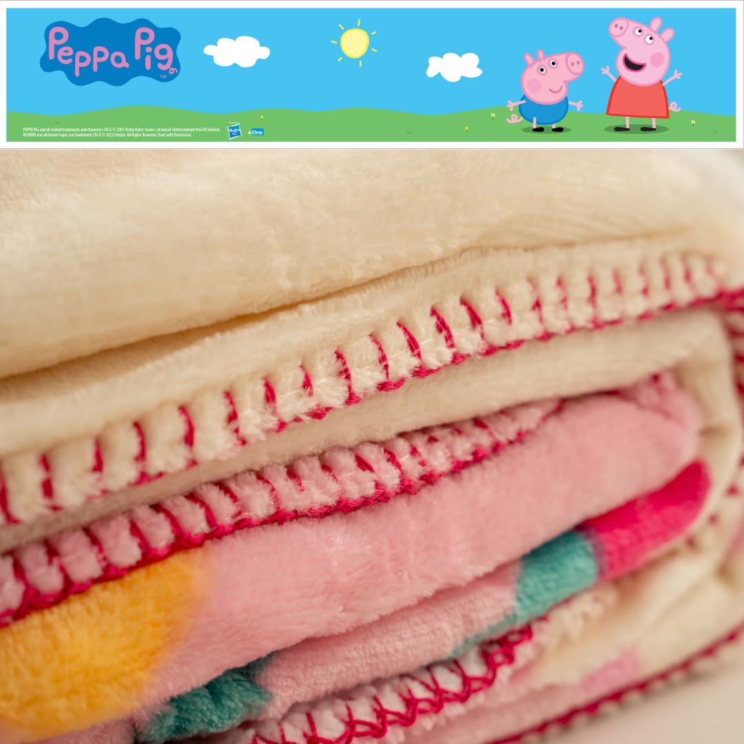 Franco Peppa Pig Kids Bedding Soft Plush Sherpa Blanket Throw, 46 in x 60 in, (Officially Licensed Product)