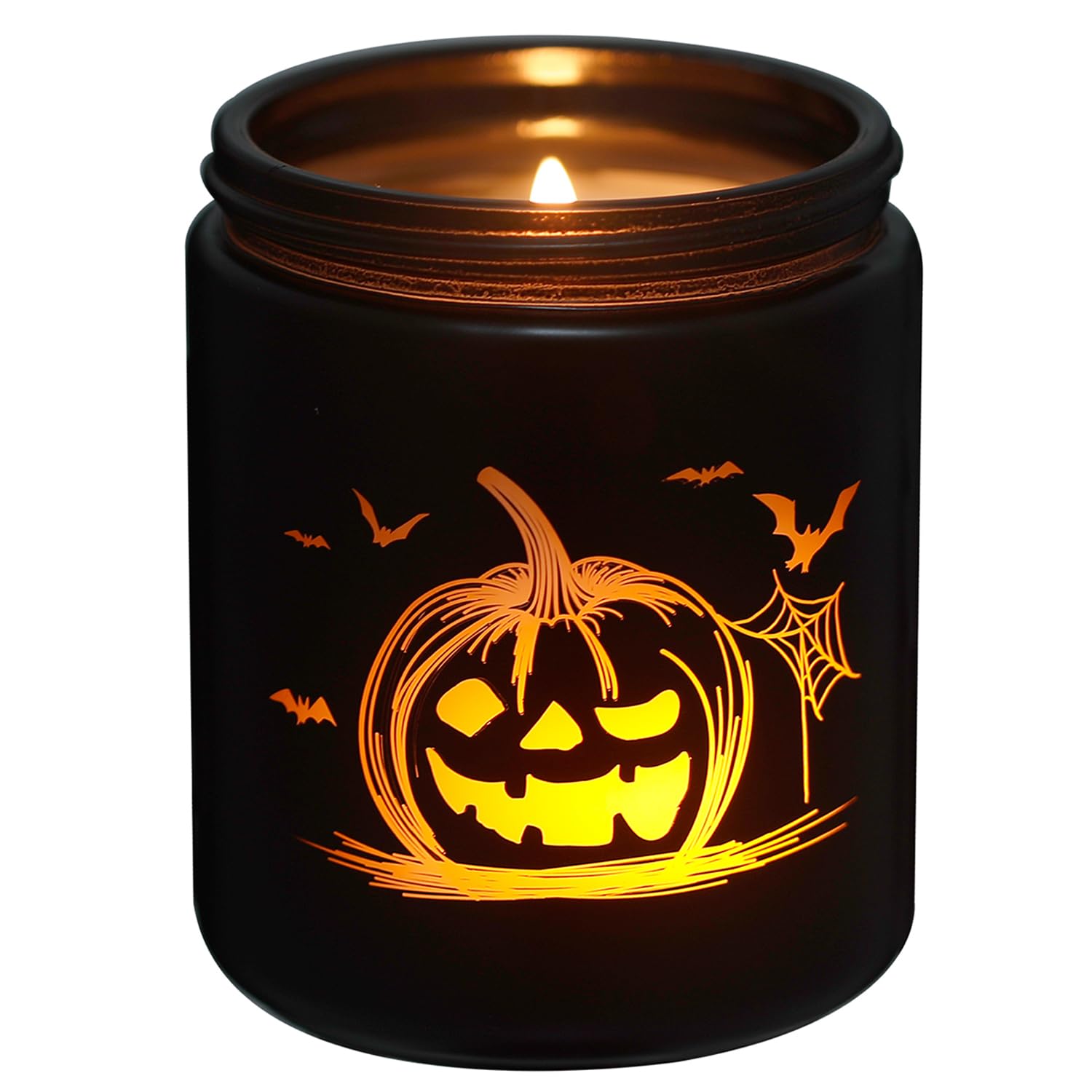 Halloween Lights Candles with LED, Halloween Decorations for Outdoor/Indoor/Party, Fall Candle with Lavender Scent (Over 40 Hours Burn), Gifts for Friends Woman Kid, Accessories & Stuff, 100% Soy Wax