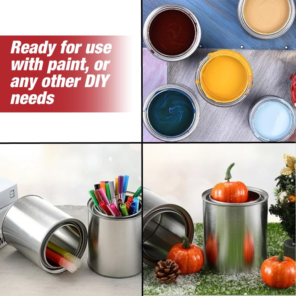 Empty Quart Paint Cans with Lids - Box of 50 - Bulk Empty Metal 32oz Paint Cans with Lids Set for DIY, Storage and Professional Projects