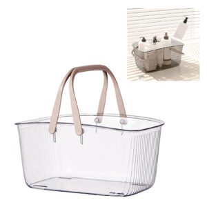 Clear Shower Storage Basket, Portable Shower Caddy, Bathroom Organizer Basket,Portable Shower Caddy Tote Storage Basket With Handles, Lightweight Shower Toiletry Organizer Bin