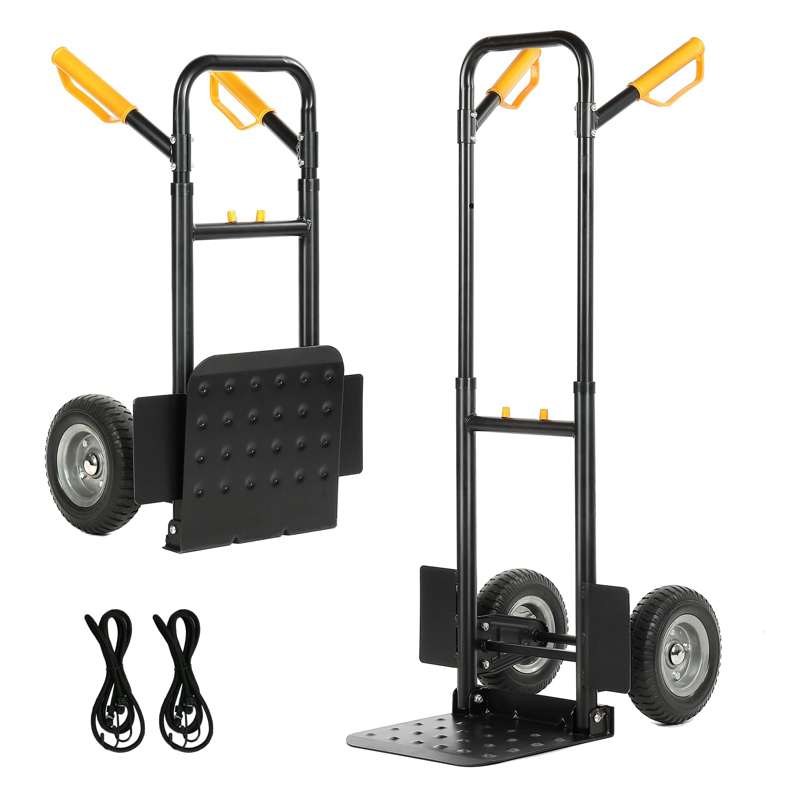 Hand Truck Heavy Duty, Folding Dolly 440lbs Capacity, Dolly Cart with Pneumatic Tire for Moving Home, Workshop, Office, Groceries, Furniture (440lb)