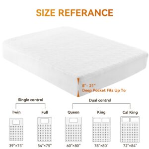 Guohaoi Heated Mattress Pad Full Warm Electric Mattress Pad with 10 Hour Timer Auto Off and 6 Heating Setting, Single Control Soft Heating Mattress Cover Fit Up to 21'' Deep Pocket (54''*75'' White)