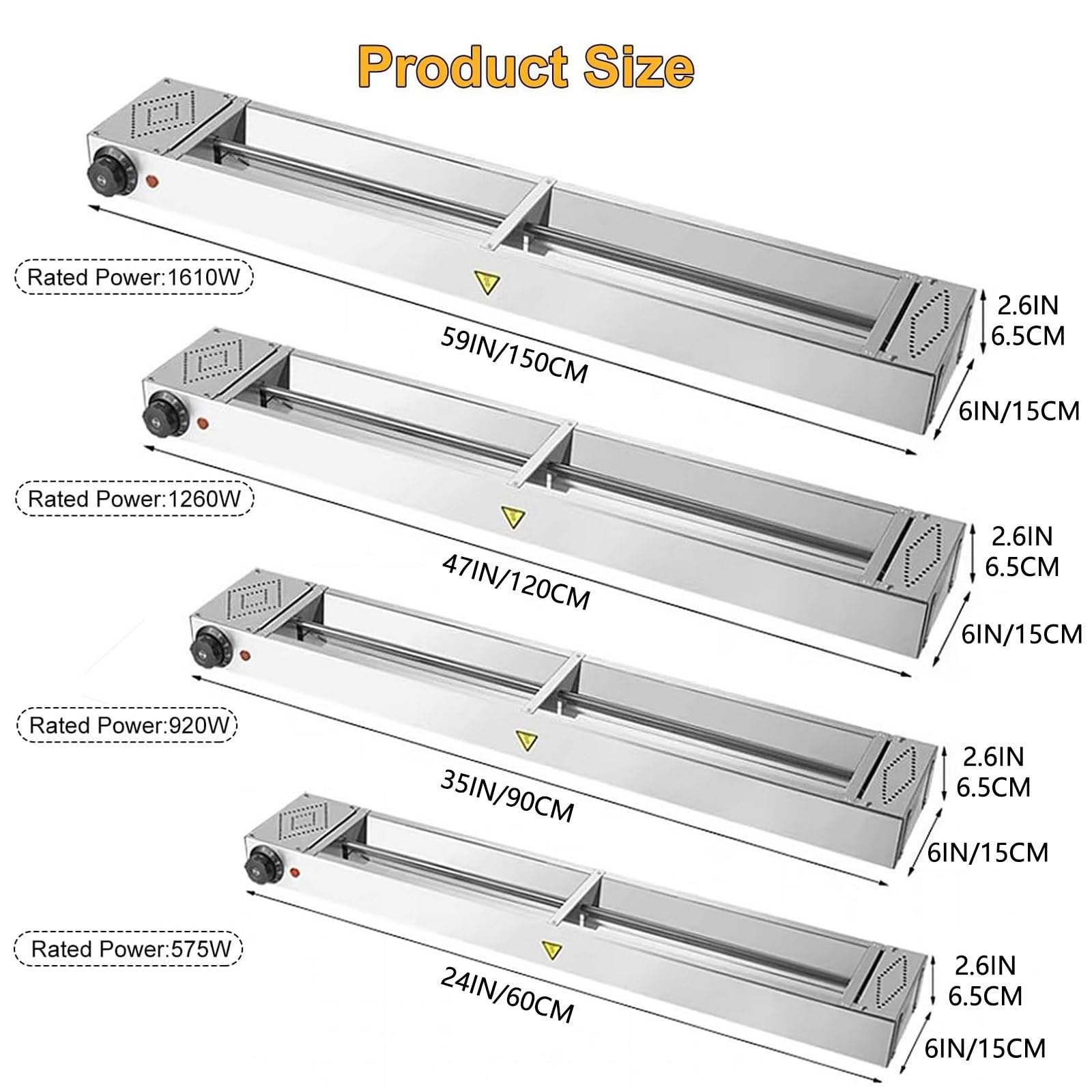 YMAOMAO Heat Lamp Food Warmer, Commercial Food Heat Lamp, Electric Food Warmer for Parties Buffets, Strip Catering Heating Lamp for Keep Food Warm, Restaurant Kitchen Equipment,150x15x6.5CM