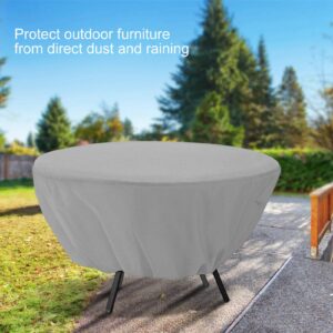 Round Table Dust Cover, Outdoor Table Chair Set Covers, Outdoor Patio Table Furniture Set Covers for Deck, Lawn and Backyard (Gray)