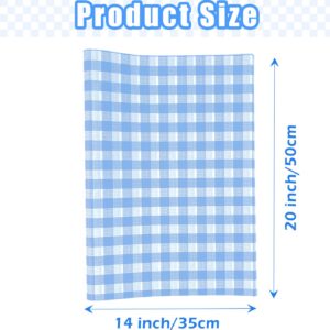 MUNILAIL 100 Sheets Gingham Tissue Paper 14 x 20 Inches Light Blue and White Checkered Tissue Paper for Gift Bags Bulk Wrapping Paper Gift Paper Tissue for Birthday Gift Packing Crafts