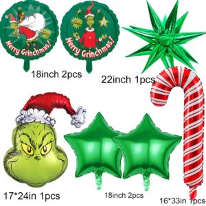 7 Pcs Christmas Balloons Decorations Cute Cartoon Anime Foil Balloon for Christmas Theme Birthday Baby Shower Boys Girls Birthday Party Decoration Supplies