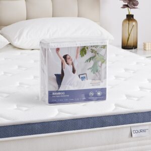 dourxi king mattress, 12 inch hybrid king size mattress gel memory foam for pressure relief with waterproof mattress protector included, medium