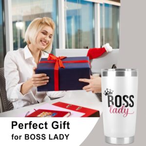 Boss Lady Gifts for Women Boss Day Gifts for Women Tumbler Cup Gifts for Bosses Female Christmas Birthday Gift Ideas for Boss Lady Queen Leader Boss Babe Gag Boss Appreciation Retired Tumbler 20 Oz