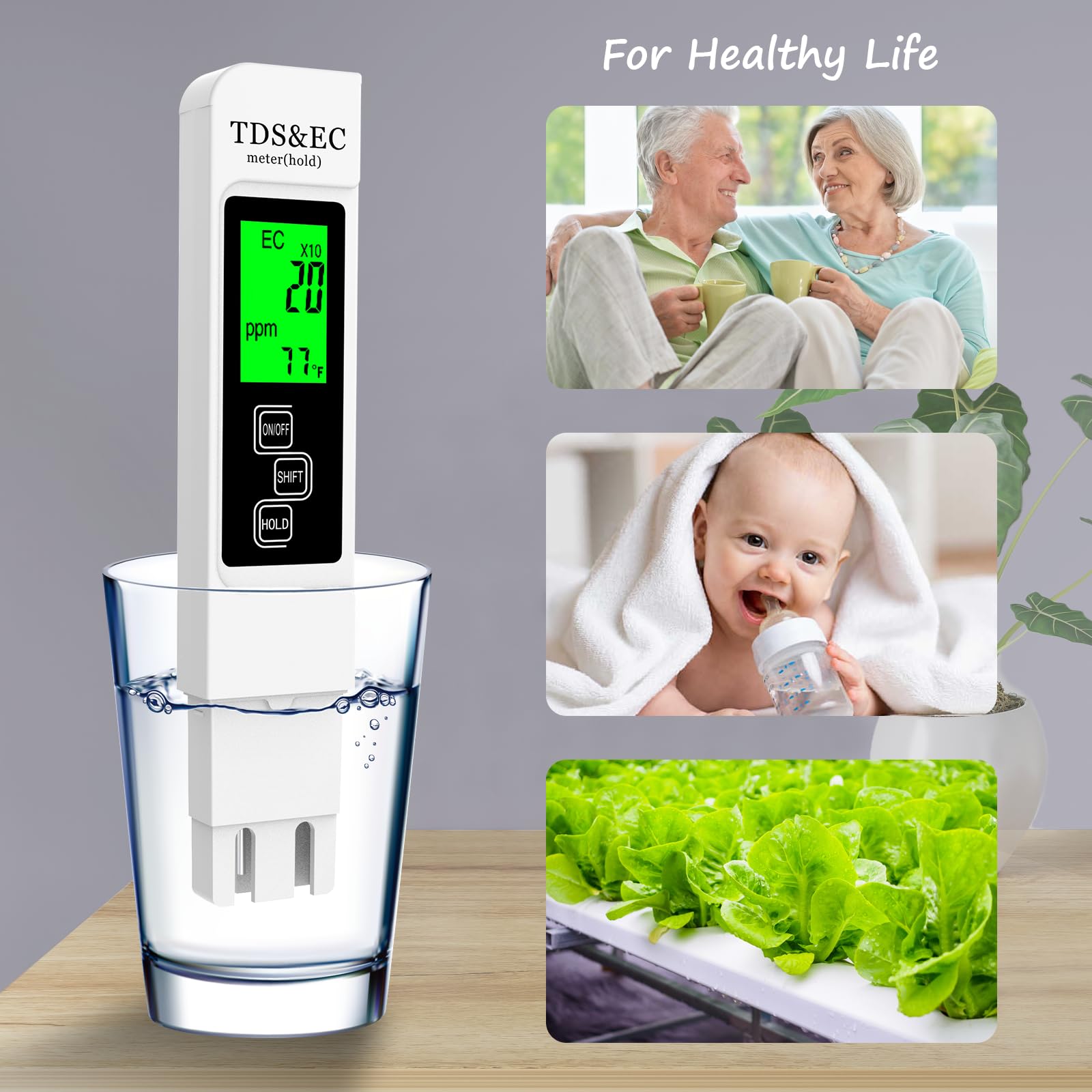 𝐌𝐨𝐬𝐭 𝐀𝐜𝐜𝐮𝐫𝐚𝐭𝐞 𝐒𝐨 𝐅𝐚𝐫 4-in-1 Instant Read TDS Meter - Measures TDS, EC, & Temperature (°C/°F) - Digital Water Testing Kit for Tap, Well, Pool, Hydroponics, Aquarium, RO/DI System White