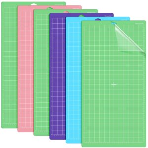 loyim 6 pack cutting mat 12 x 24 inch, cutting mats for craft, standard, strong, adhesive cut mat replacement variety adhesive sticky cutting mat accessories for craft sewing art, 4 colors