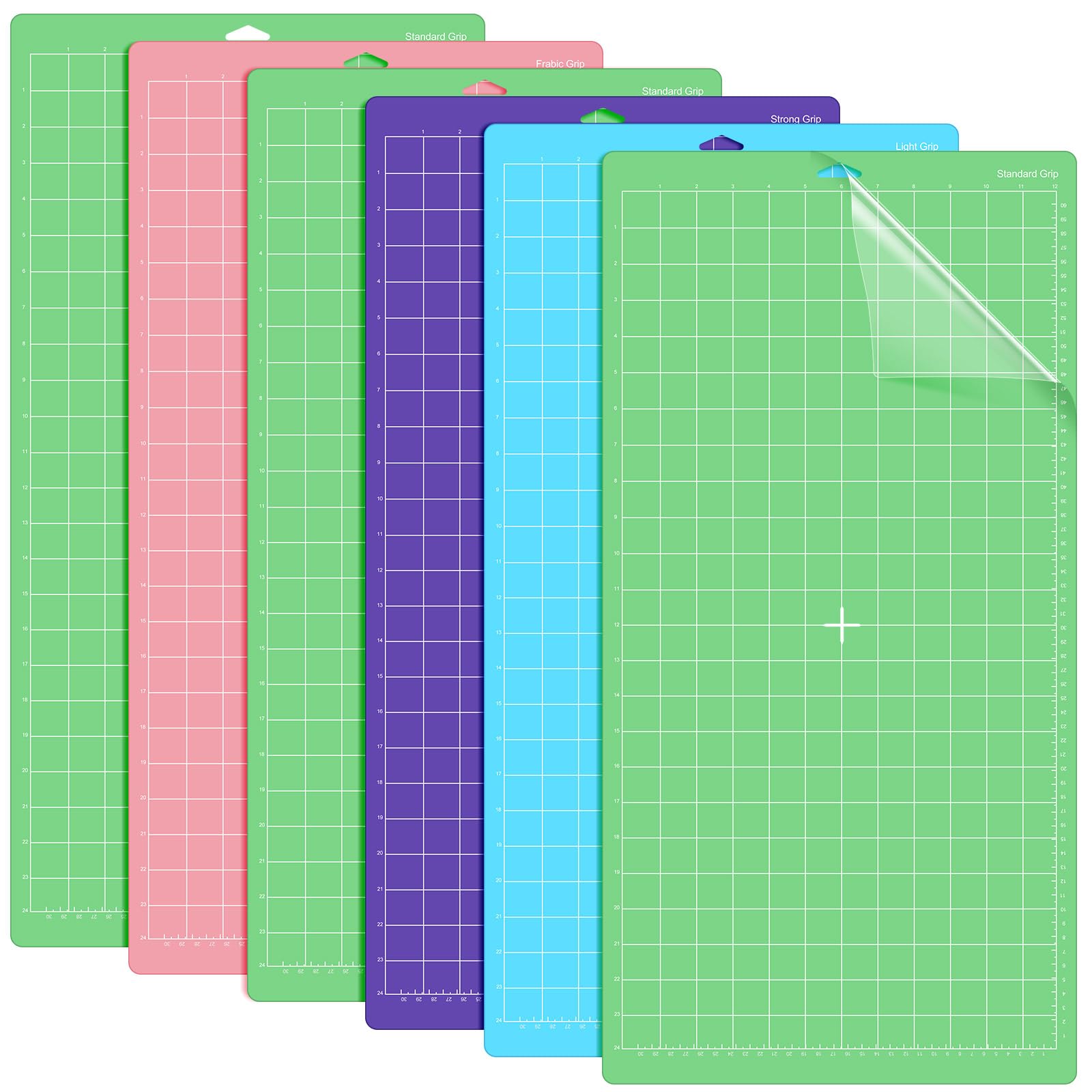 LOYIM 6 Pack Cutting Mat 12 x 24 Inch, Cutting Mats for Craft, Standard, Strong, Adhesive Cut Mat Replacement Variety Adhesive Sticky Cutting Mat Accessories for Craft Sewing Art, 4 Colors