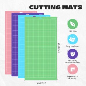 LOYIM 6 Pack Cutting Mat 12 x 24 Inch, Cutting Mats for Craft, Standard, Strong, Adhesive Cut Mat Replacement Variety Adhesive Sticky Cutting Mat Accessories for Craft Sewing Art, 4 Colors