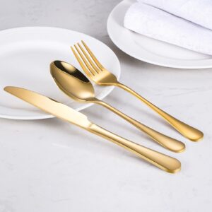 60-Pcs Gold Silverware Set - Stainless Steel Flatware Cutlery Set Service for 20, Mirror Polished Gold Flatware Set Include Forks Spoons Knives for Home, Wedding, Restaurant, Dishwasher Safe