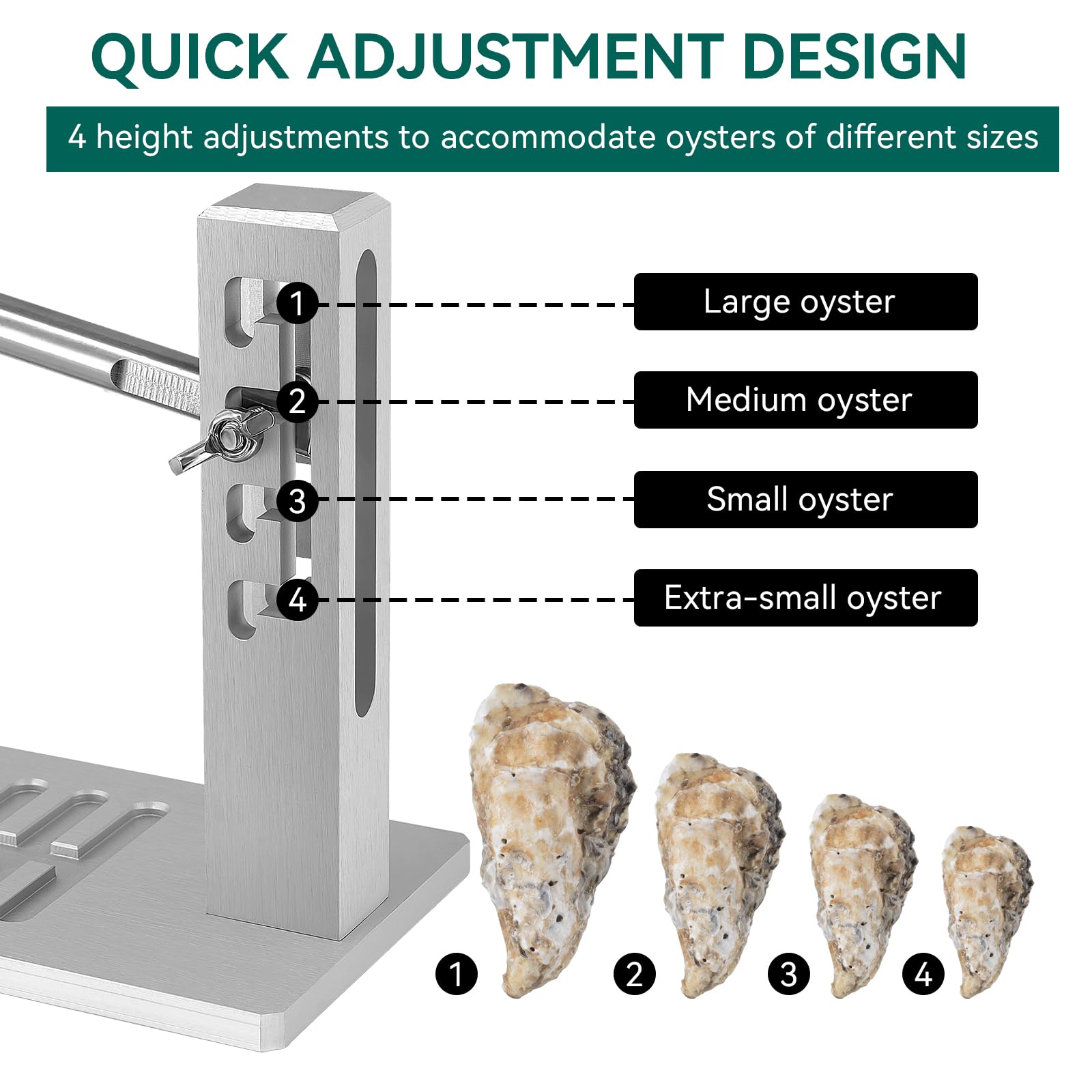 Yosuny Oyster Clam Opener Machine Oyster Shucker Machine Adjustable Oyster Shucking Knife Oyster Shucker Tool Set Including Knifes, Glove and G-Clip for Hotel Family Buffet Home