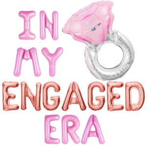 jevenis in my engaged era banner balloons bachelorette party decoration bridal shower supplies engagement decoration pink bachelorette party decorations