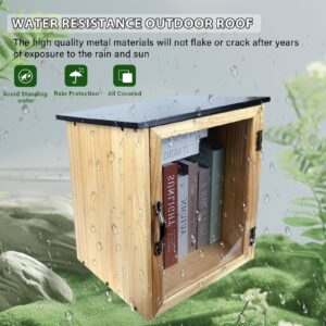 WodGod Little Library Box Outdoor, Little Library Free Library Outdoor Box Storage, Free for Neighborhoods, Community, Sharing Books, Literature, Newspaper etc.(1 Pcs Sticker for DIY)