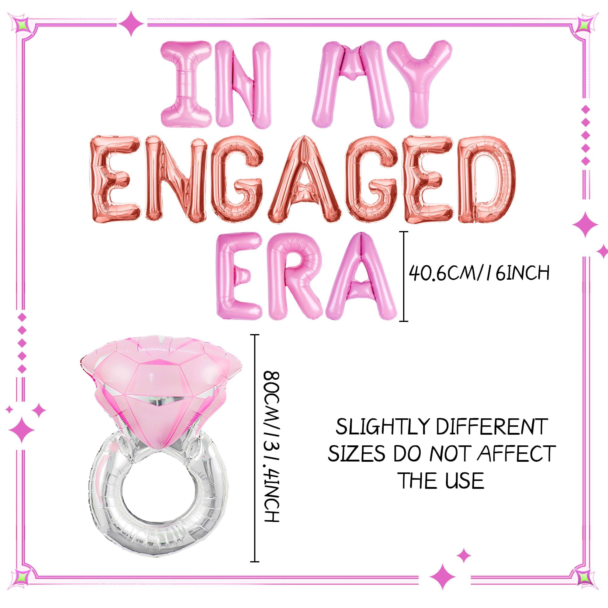 JeVenis In My Engaged Era Banner Balloons Bachelorette Party Decoration Bridal Shower Supplies Engagement Decoration pink bachelorette party decorations