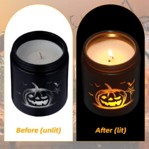 Halloween Lights Candles with LED, Halloween Decorations for Outdoor/Indoor/Party, Fall Candle with Lavender Scent (Over 40 Hours Burn), Gifts for Friends Woman Kid, Accessories & Stuff, 100% Soy Wax