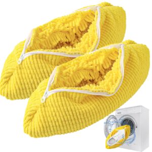 ohcozzy shoe washing machine bag with soft polyester, reusable shoe laundry bag for washer and dryer, deep cleaning all shoes - ideal for travel and everyday use(2 pack, yellow)