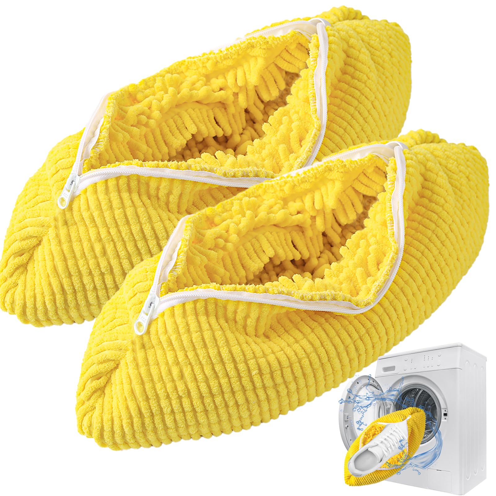 Ohcozzy Shoe Washing Machine Bag with Soft Polyester, Reusable Shoe Laundry Bag For Washer and Dryer, Deep Cleaning All Shoes - Ideal for Travel and Everyday Use(2 Pack, Yellow)