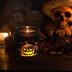 Halloween Lights Candles with LED, Halloween Decorations for Outdoor/Indoor/Party, Fall Candle with Lavender Scent (Over 40 Hours Burn), Gifts for Friends Woman Kid, Accessories & Stuff, 100% Soy Wax