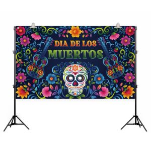 Dia De Los Muertos Backdrop for Photography Day of The Dead Banner Mexican Fiesta Sugar Skull Decorations and Supplies for Home Altar Ofrenda