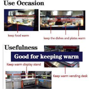 YMAOMAO Heat Lamp Food Warmer, Commercial Food Heat Lamp, Electric Food Warmer for Parties Buffets, Strip Catering Heating Lamp for Keep Food Warm, Restaurant Kitchen Equipment,150x15x6.5CM