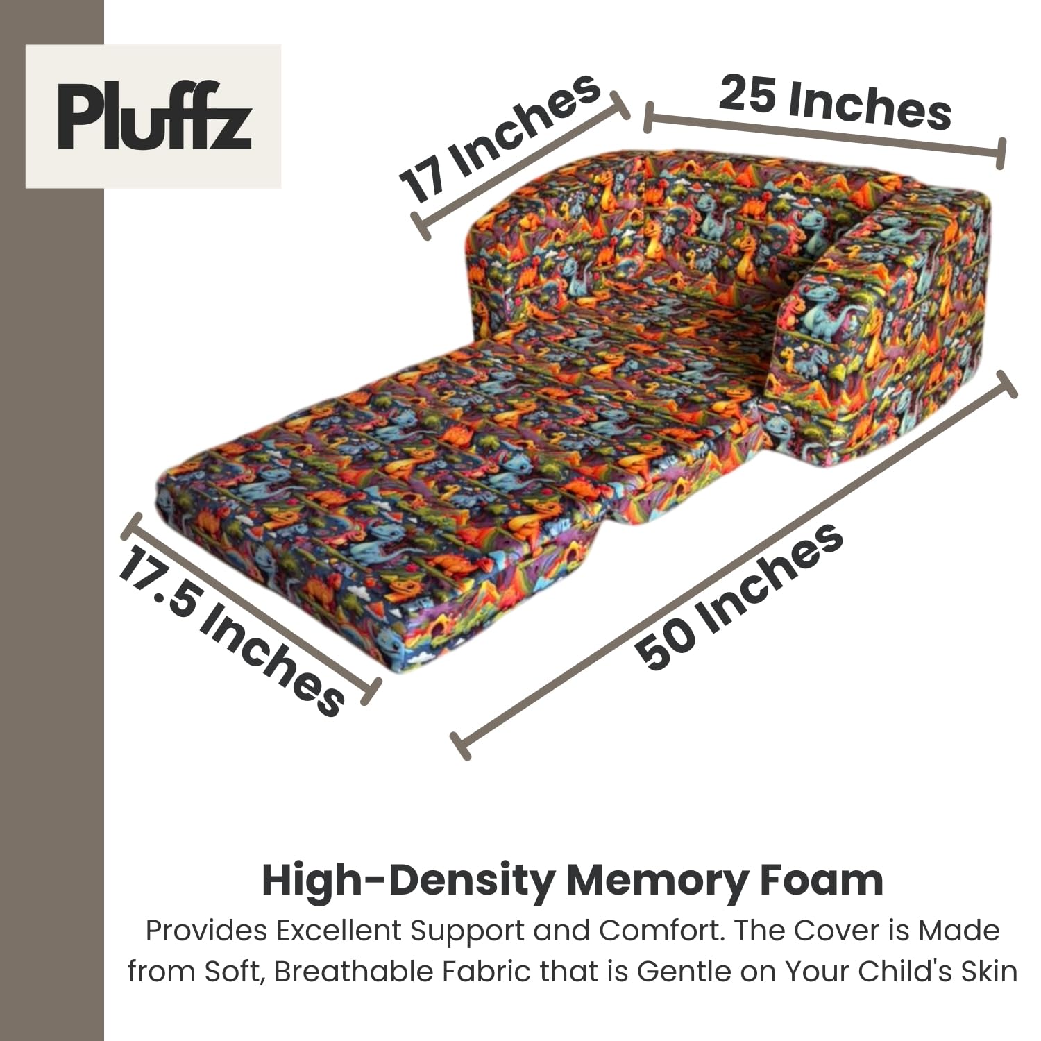 Pluffz Toddler Couch: Comfy Kids Sofa Chair for Indoor, Convertible Chair Sofa for Kids, Perfect Toddler Lounge Chair for Little Ones