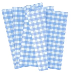 munilail 100 sheets gingham tissue paper 14 x 20 inches light blue and white checkered tissue paper for gift bags bulk wrapping paper gift paper tissue for birthday gift packing crafts