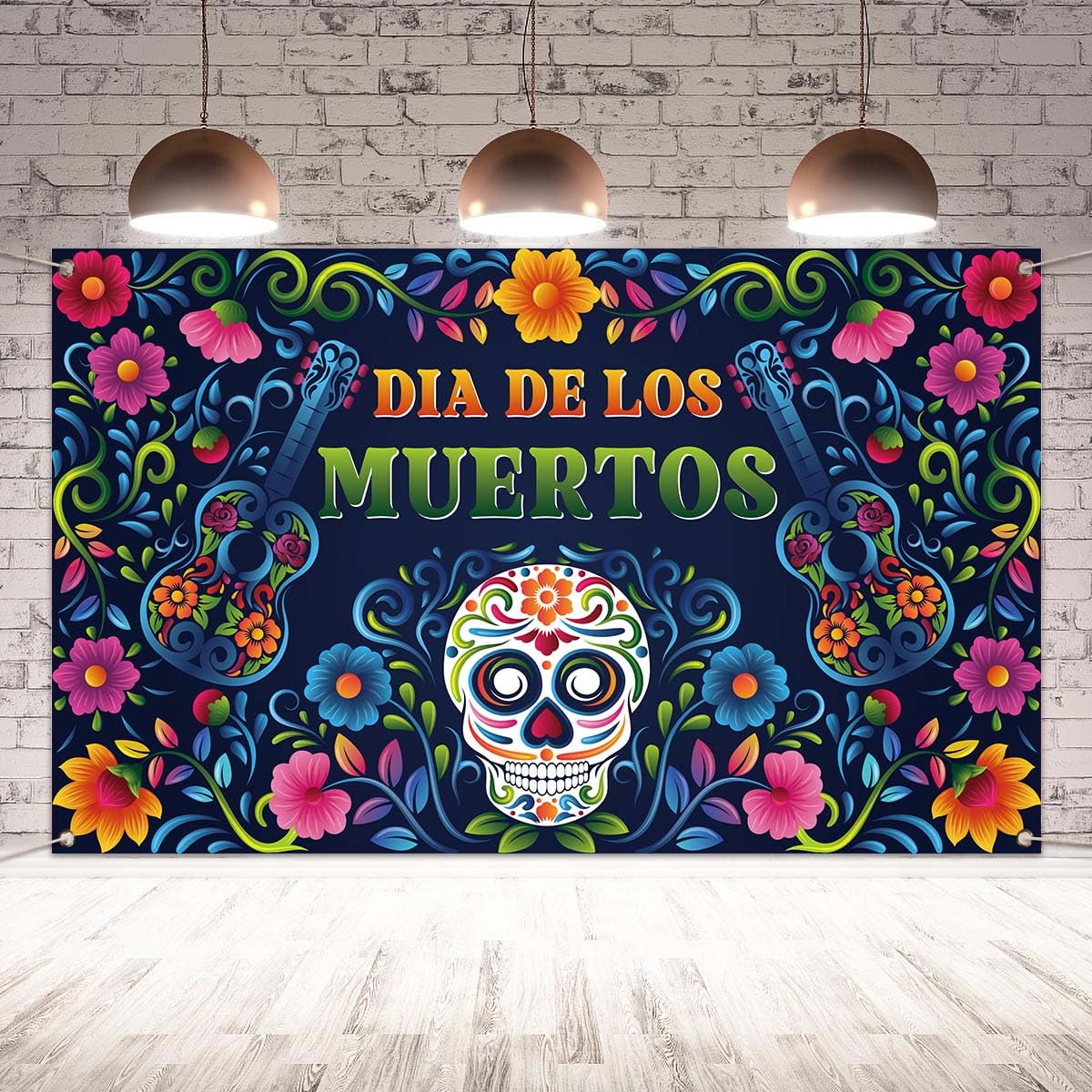 Dia De Los Muertos Backdrop for Photography Day of The Dead Banner Mexican Fiesta Sugar Skull Decorations and Supplies for Home Altar Ofrenda