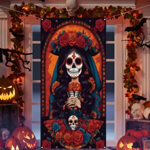 day of the dead door cover dia de los muertos backdrop sugar skull rose altar mexican fiesta party decorations and supplies for home