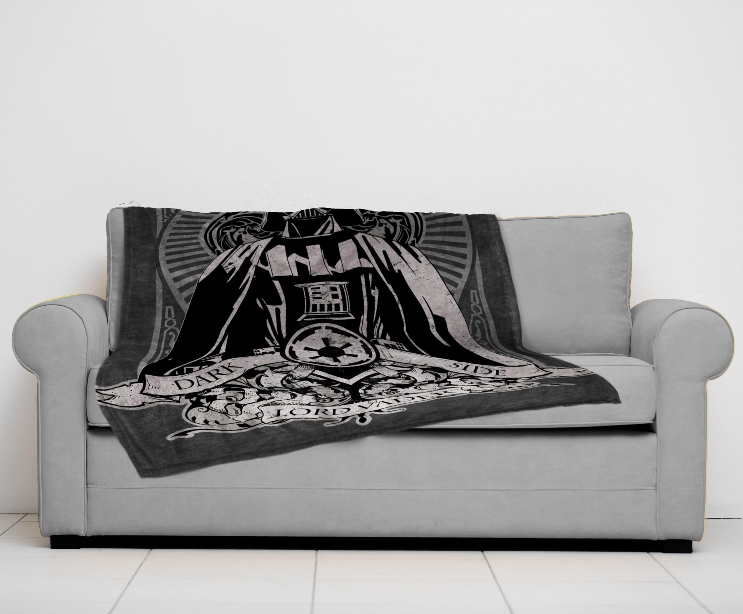 Star Wars Gothic Darth Vader Plush Throw Blanket - Measures 50 x 70 Inches, Super Soft Lightweight Fleece Bedding