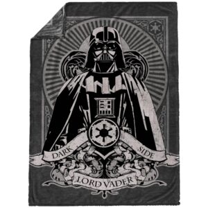 Star Wars Gothic Darth Vader Plush Throw Blanket - Measures 50 x 70 Inches, Super Soft Lightweight Fleece Bedding