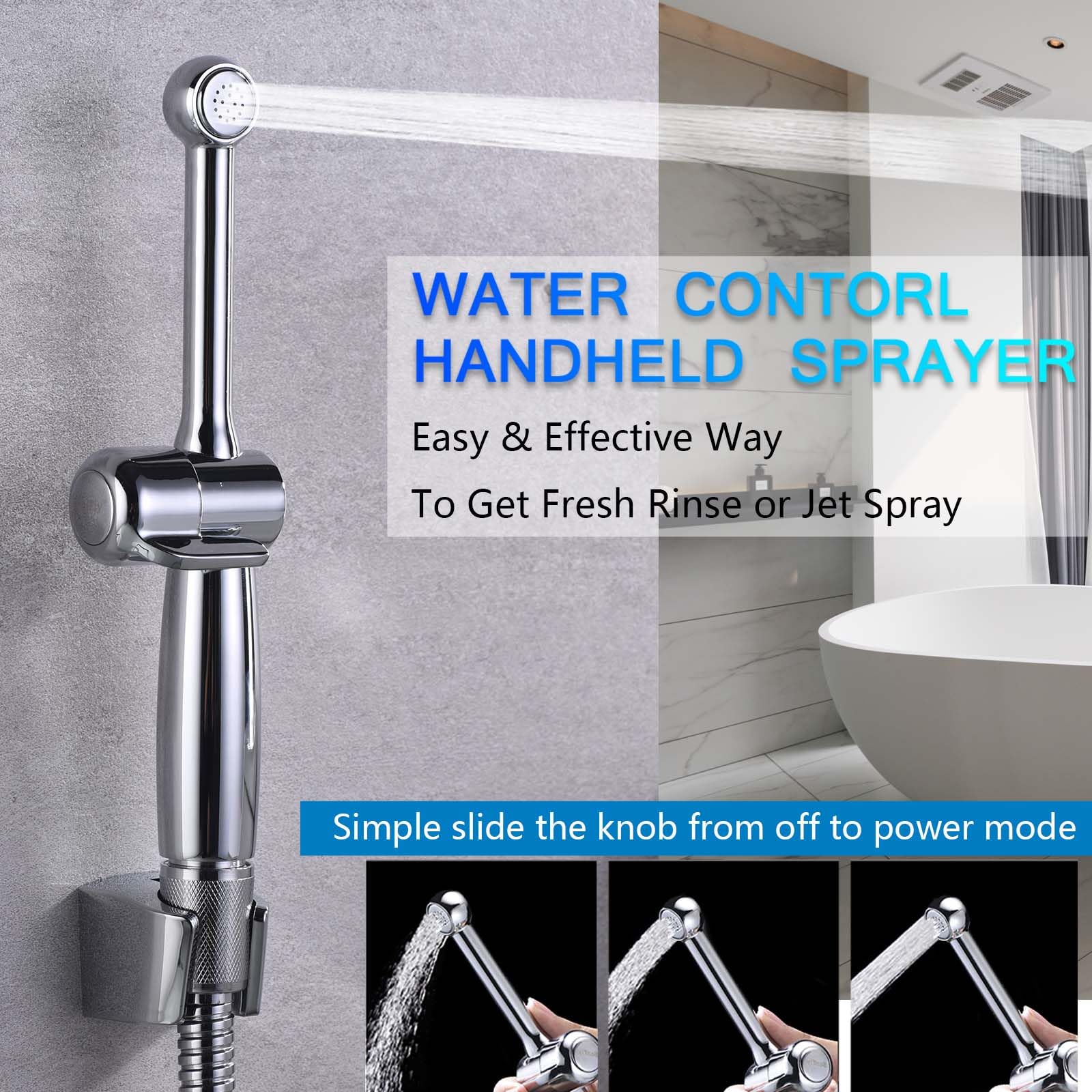 Chrome Handheld Bidet Sprayer for Toilet Hot and Cold, Sontiy Bidet for Toilet Fresh Water Sprayer, Warm and Cold Water for Personal Hygiene