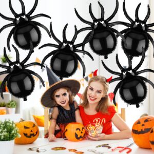 10pcs Halloween Spider Balloons, 32.28x30.7 Inch Large Spider Foil Balloons Scary Halloween Balloons for Halloween Themed Props Party Decorations Supplies