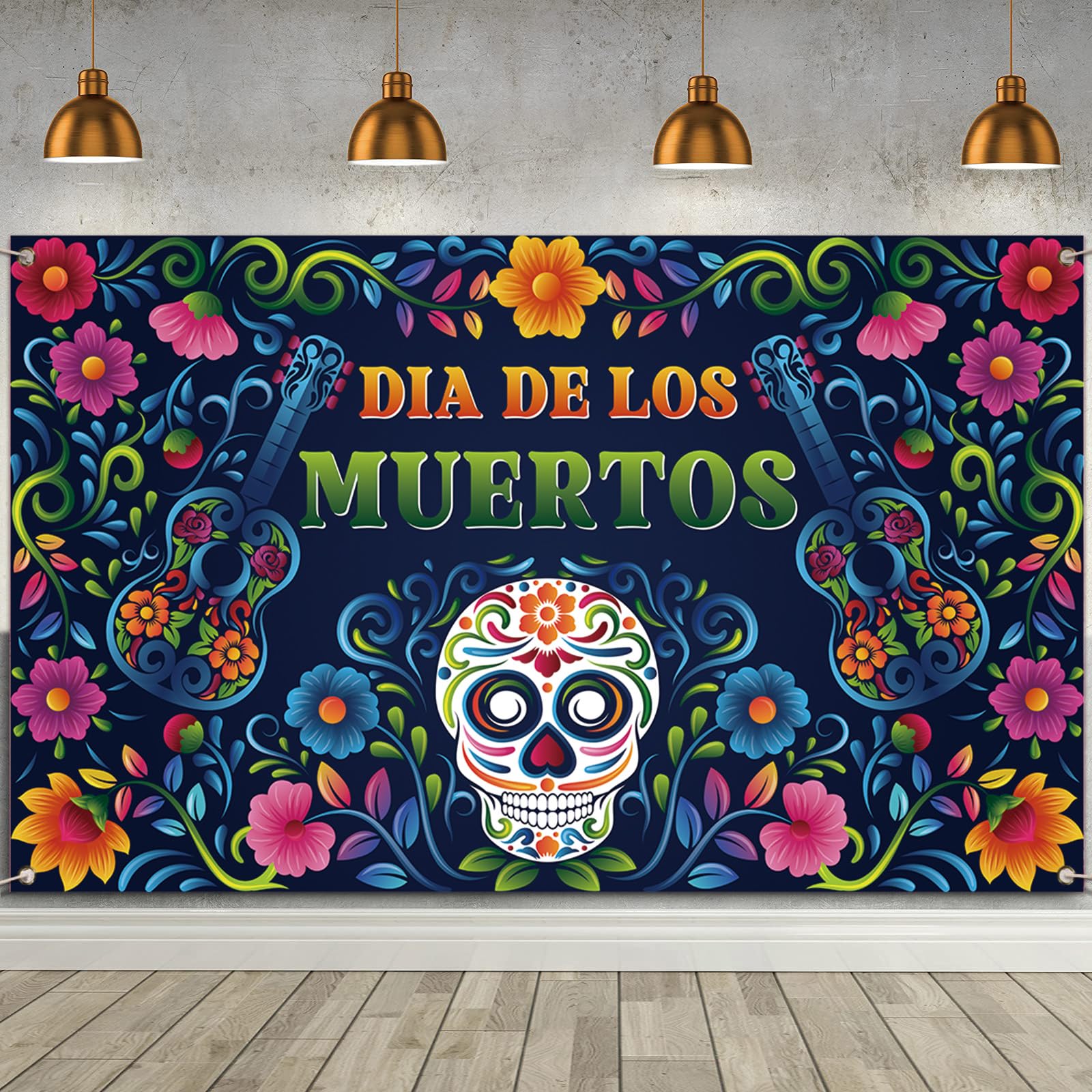 Dia De Los Muertos Backdrop for Photography Day of The Dead Banner Mexican Fiesta Sugar Skull Decorations and Supplies for Home Altar Ofrenda