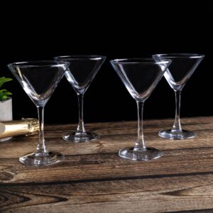 YANGNAY Martini Glasses Set of 7, 6 oz Reusable Cocktail Glasses with Stem, Perfect for Parties Margarita, Gimlet, Cosmopolitan, Dishwasher Safe