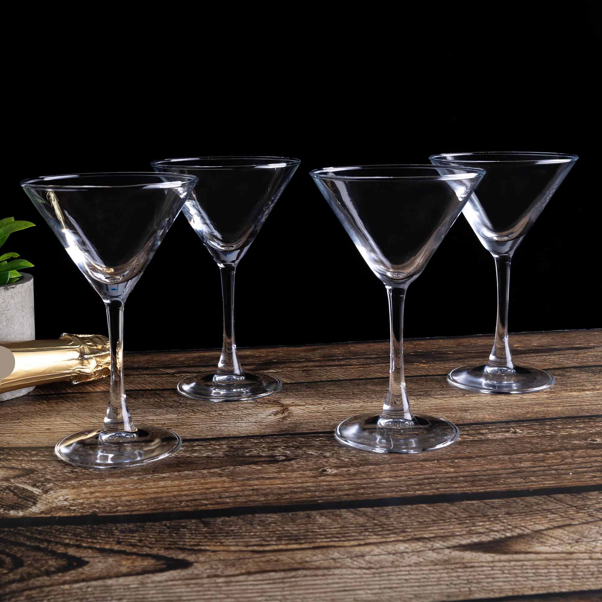 YANGNAY Martini Glasses Set of 7, 6 oz Reusable Cocktail Glasses with Stem, Perfect for Parties Margarita, Gimlet, Cosmopolitan, Dishwasher Safe